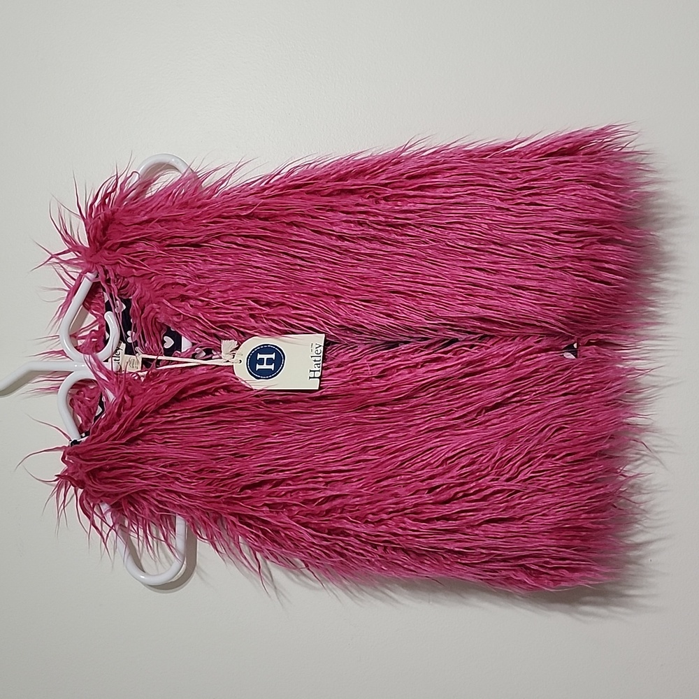 Hatley pink faux fur vest